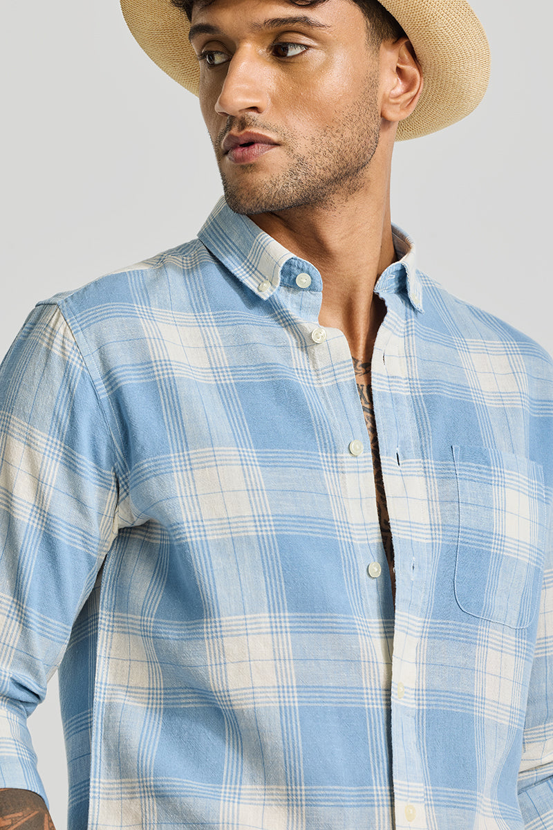 Blue Checks Linen Shirt