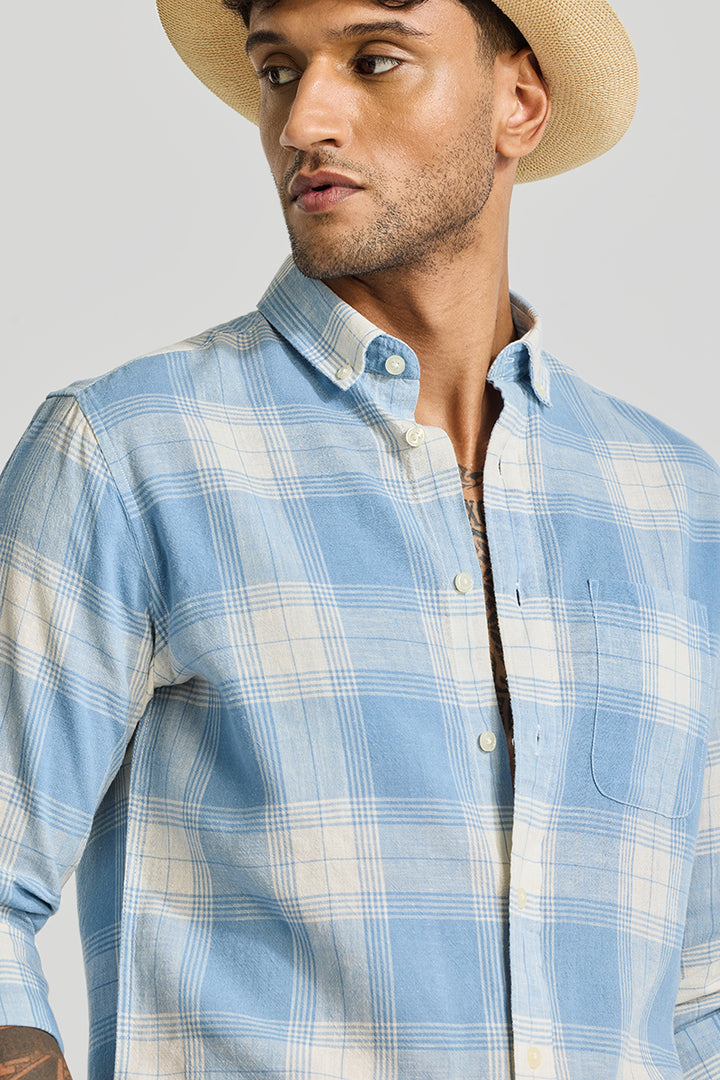 Blue Checks Linen Shirt