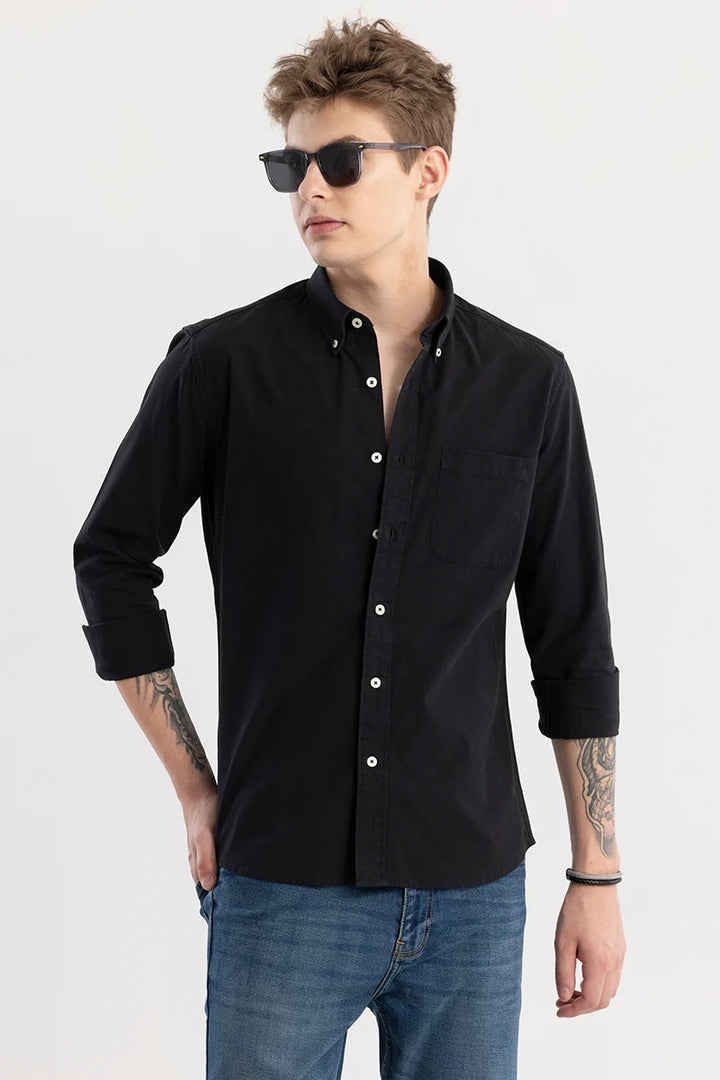 Shirtolo Plain Black Shirt