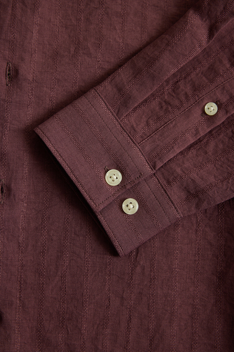 Mauve Mandarin Textured Shirt