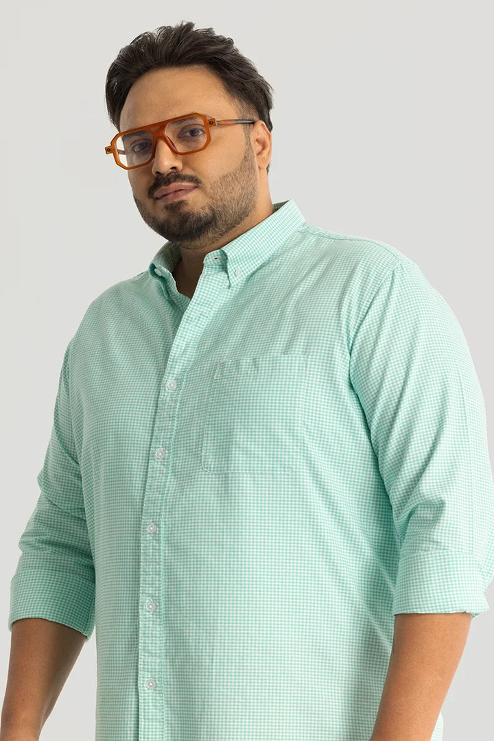 Rugero Mint Checks Plus Size Shirt