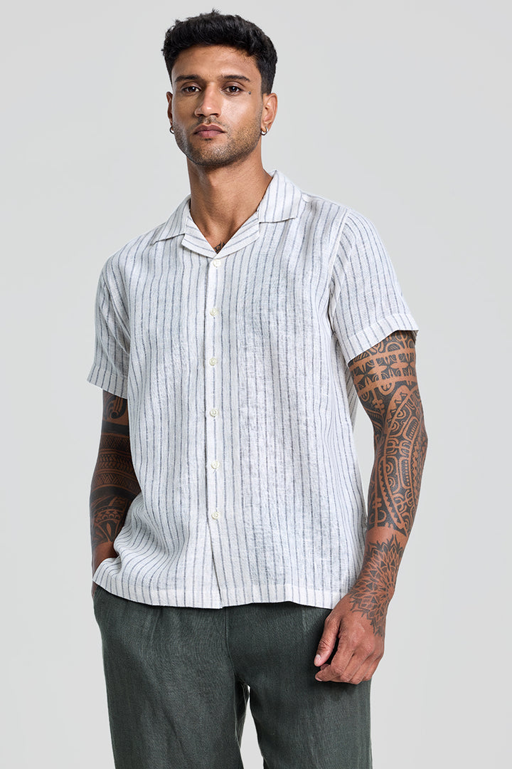 Grey Cuban Stripes Shirt