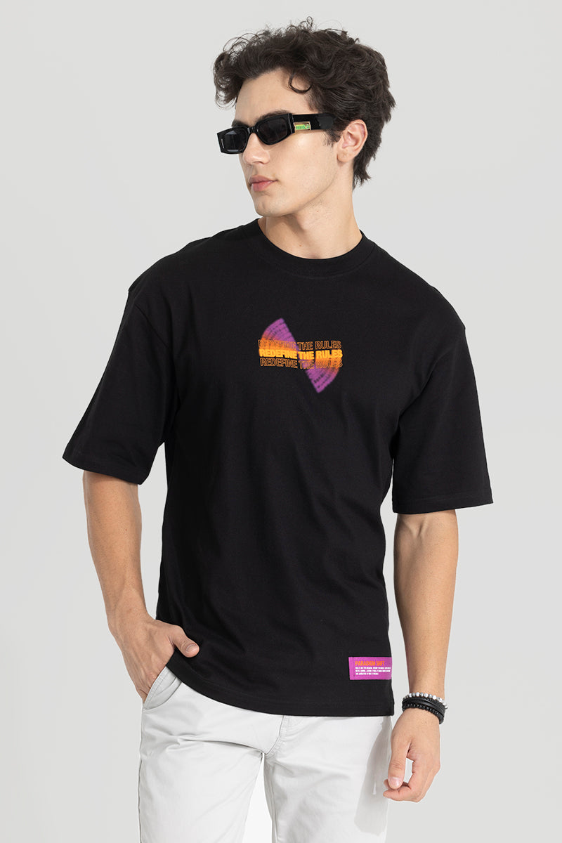 Create History Black Oversized T-Shirt