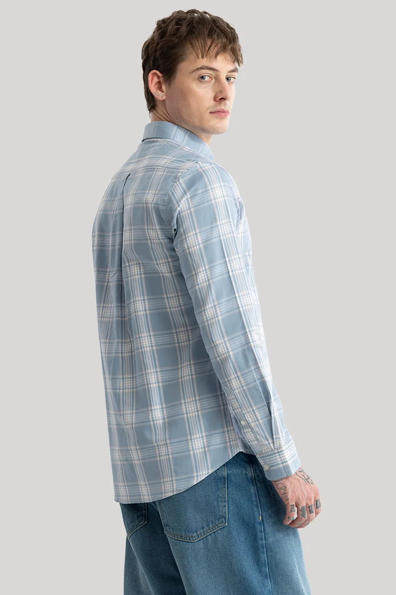 Franco Light Blue Checks Shirt