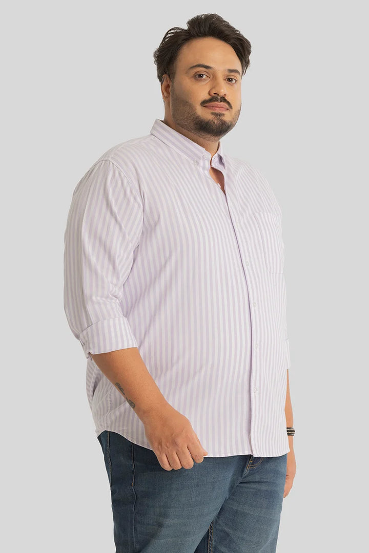 Fortunato Lavender Stripes Plus Size Shirt