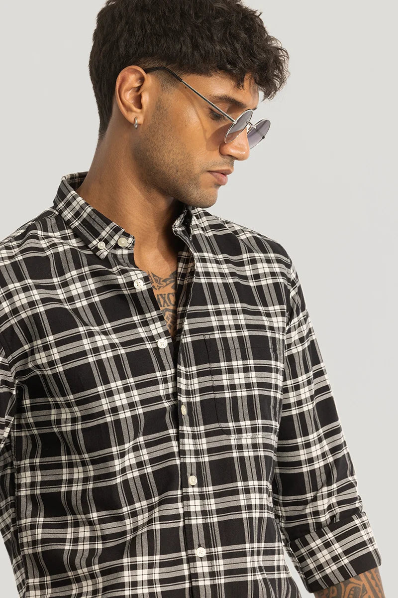 Black Checks Oxford Shirt