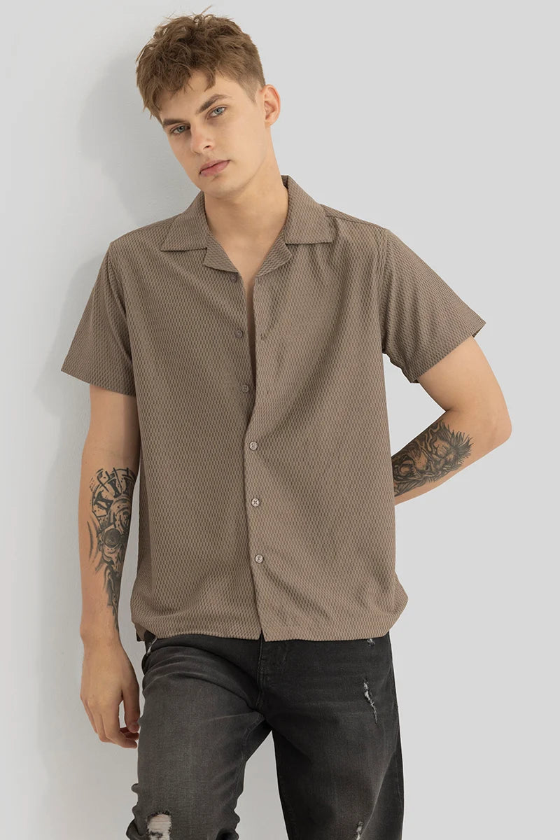 Giulio Brown Textured Shirt