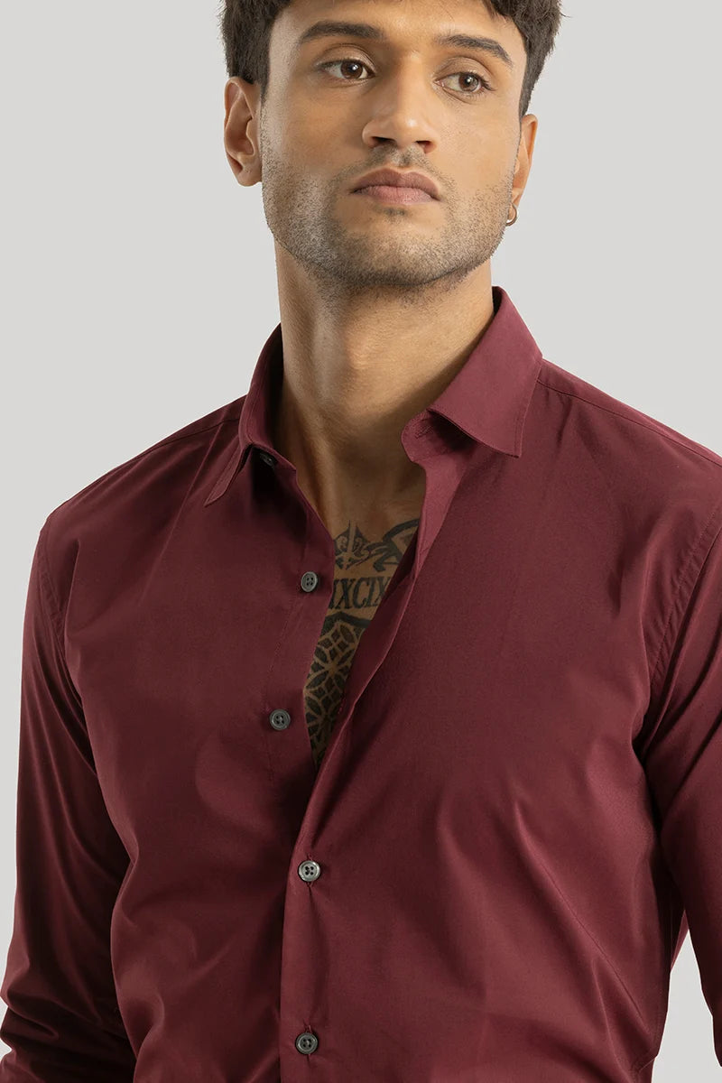 Quinnie Maroon Plain Shirt