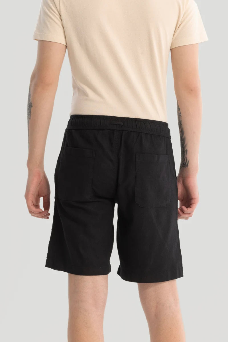 Black Cotton Shorts