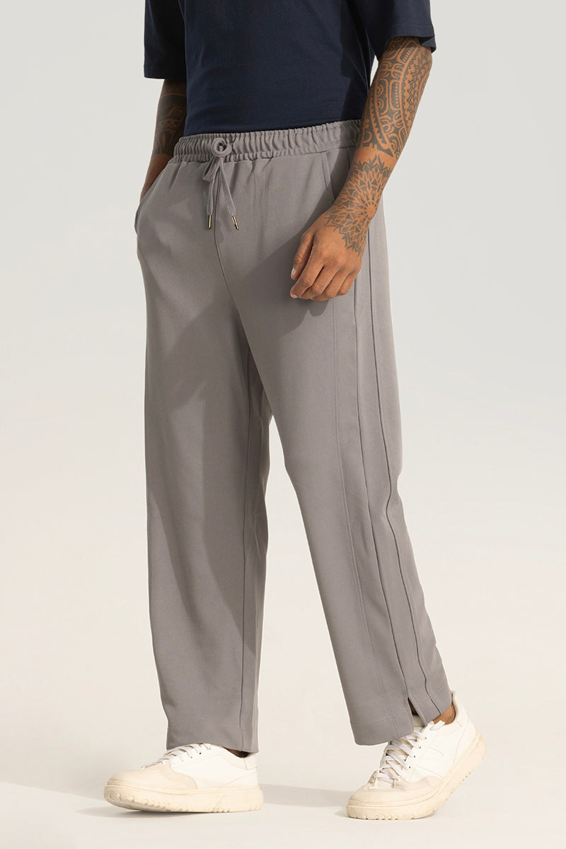 Fossil Grey Slit Ankle Pants