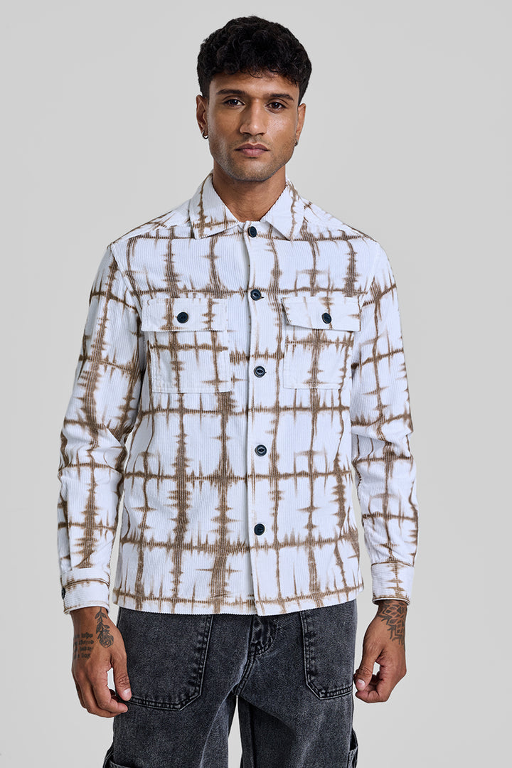 Brown Abstract Corduroy Overshirt