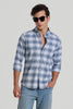 Light Blue Checks Slim Fit Shirt