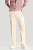 Cream Plain Relaxed Fit Trousers