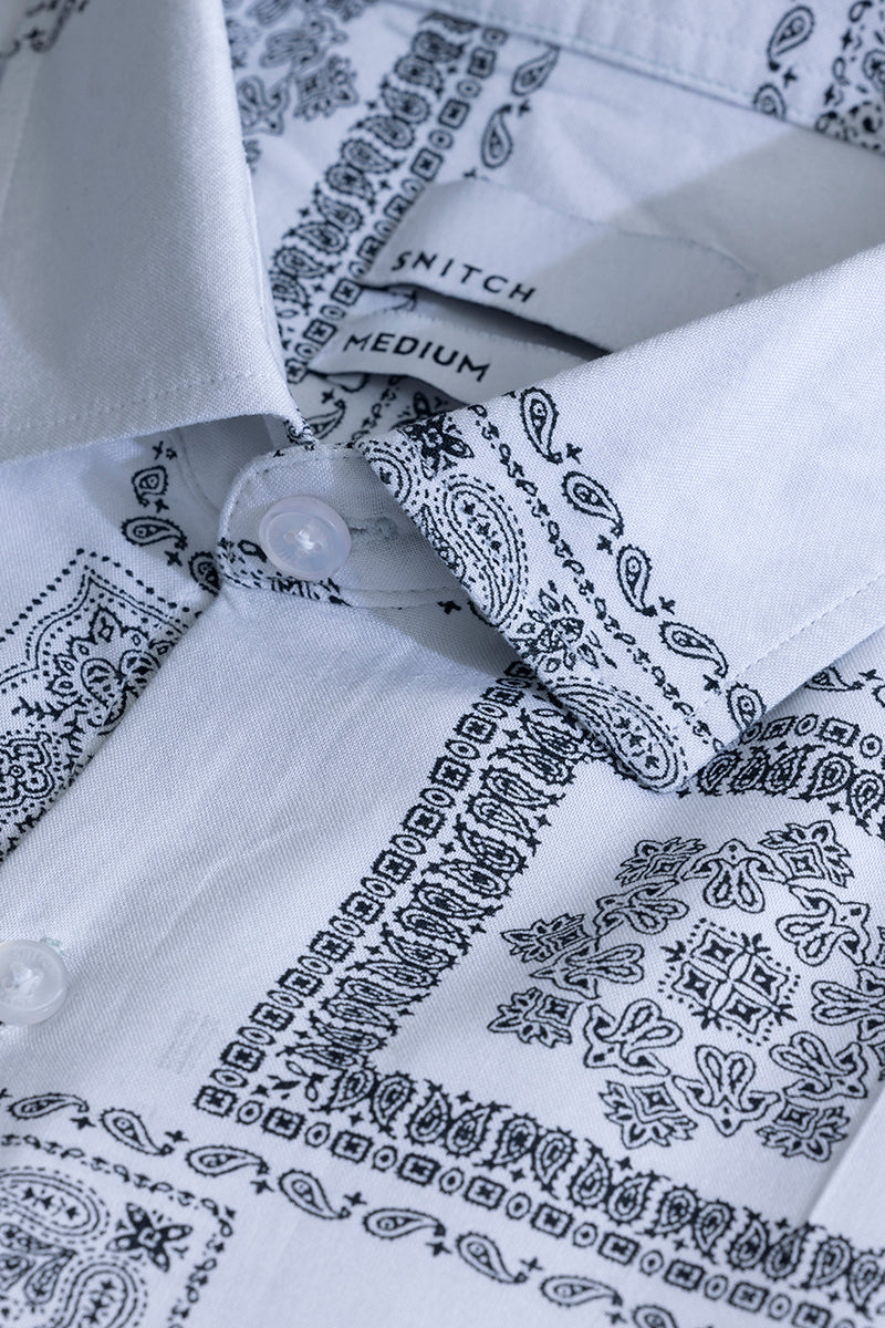 Pixel Paisley White Shirt