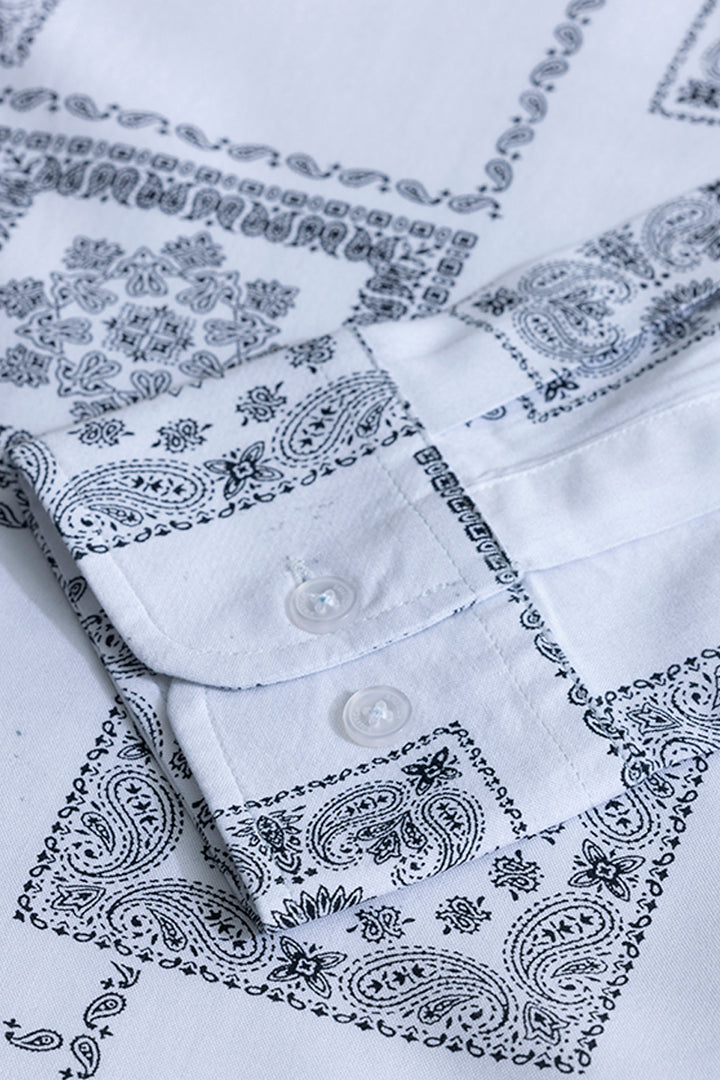 Pixel Paisley White Shirt