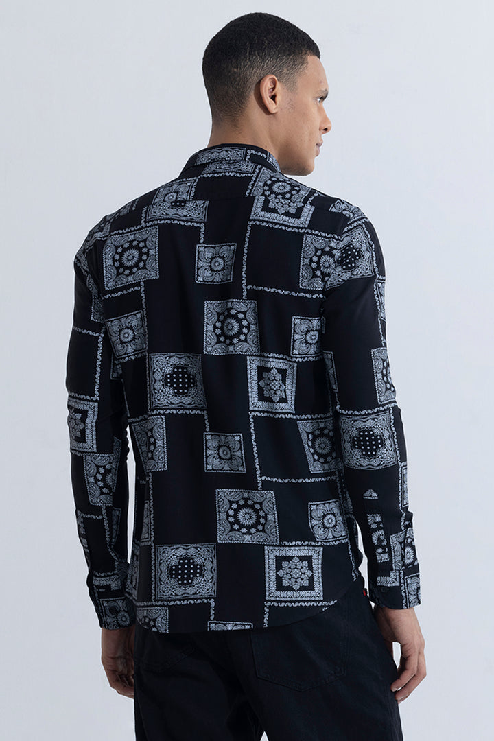 Pixel Paisley Black Shirt