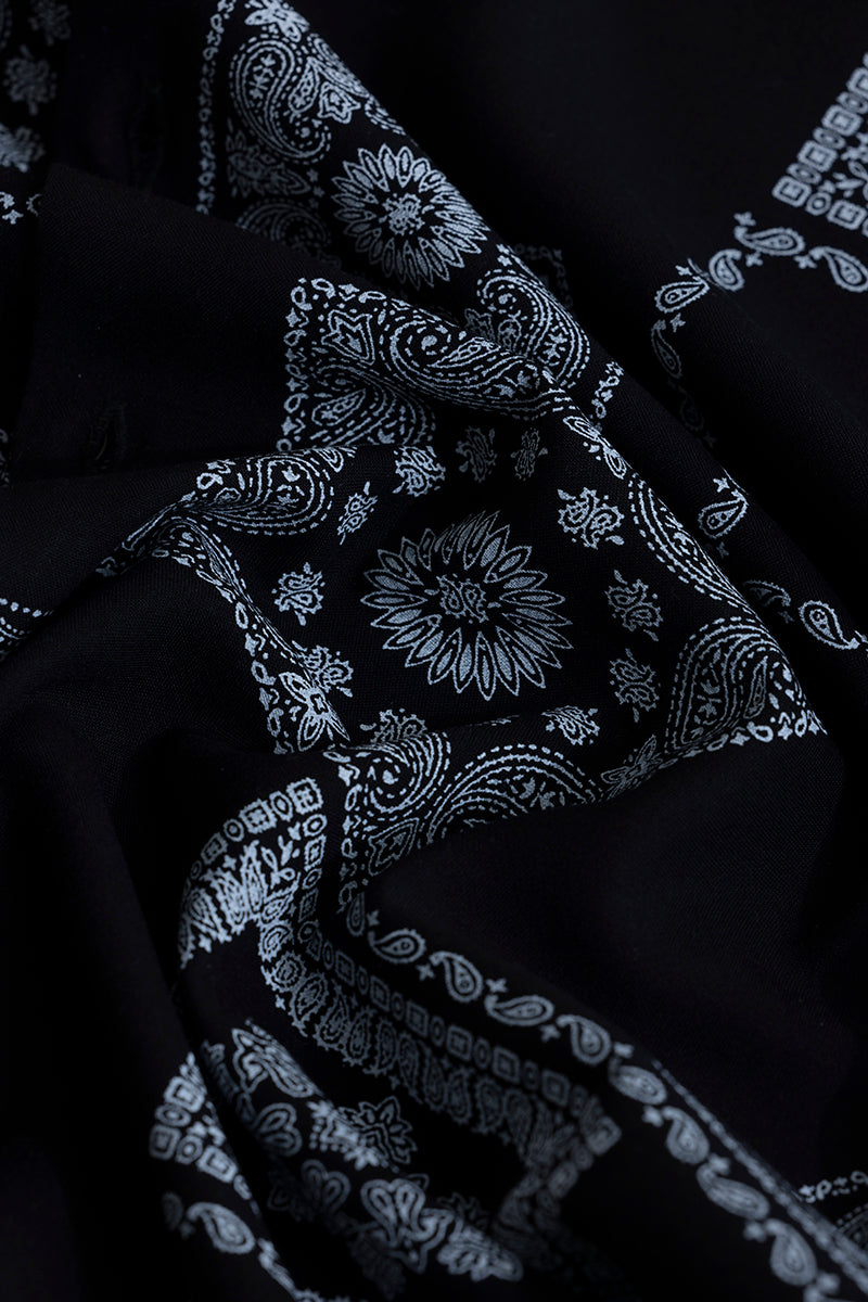 Pixel Paisley Black Shirt