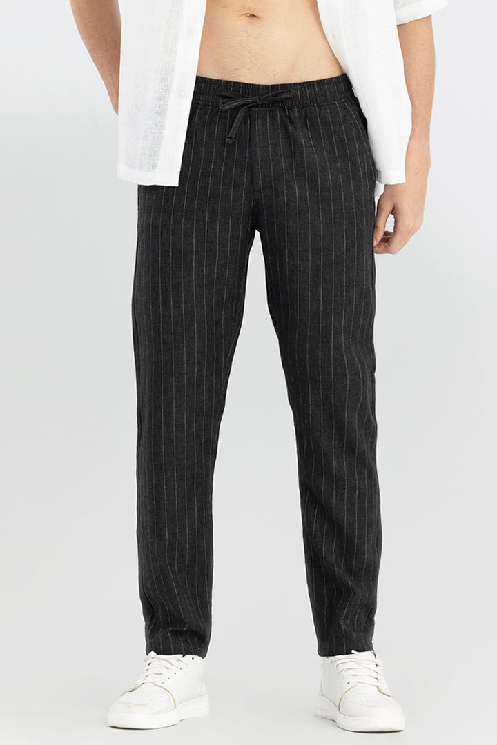 Aurabreeze Black Linen Pant