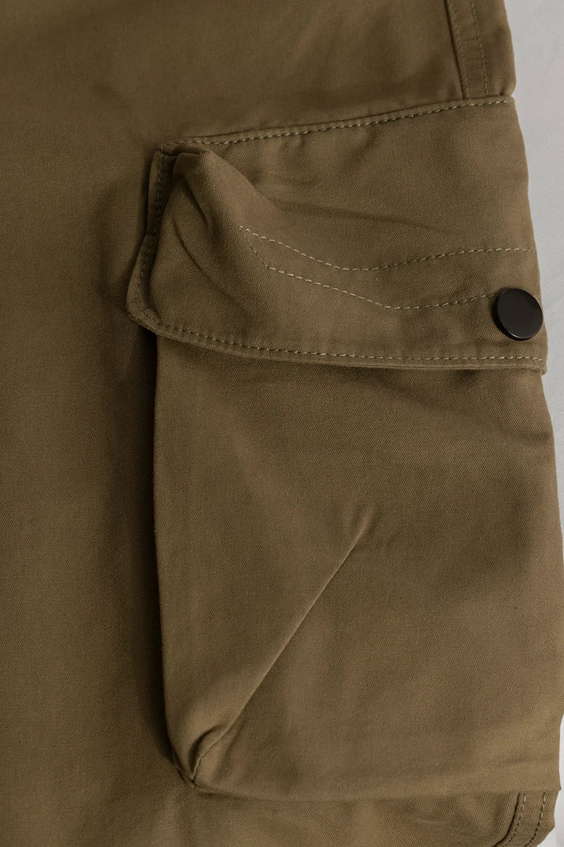 Zoe Khaki Loose Fit Cargo Pants