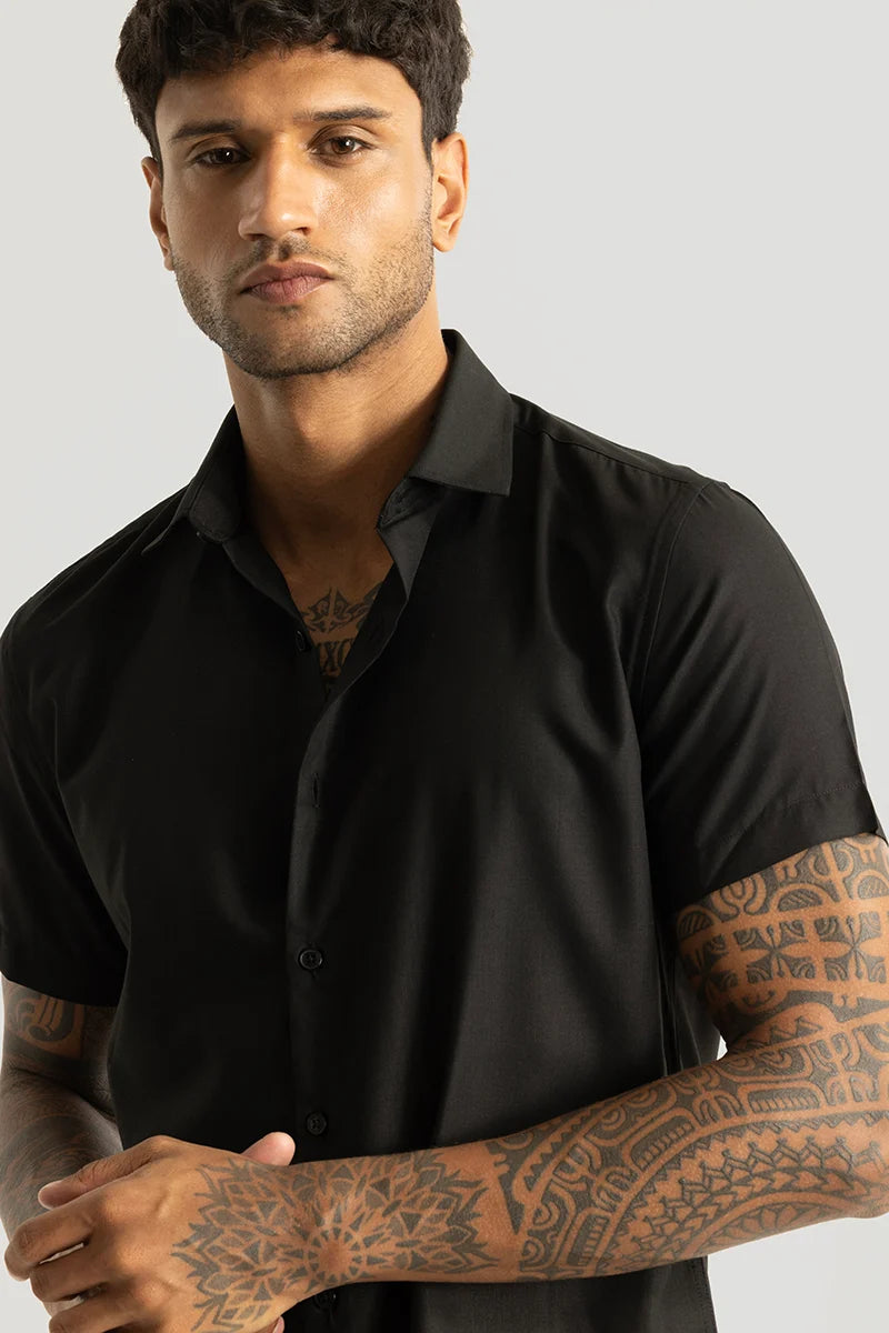 Rene Black Plain Shirt