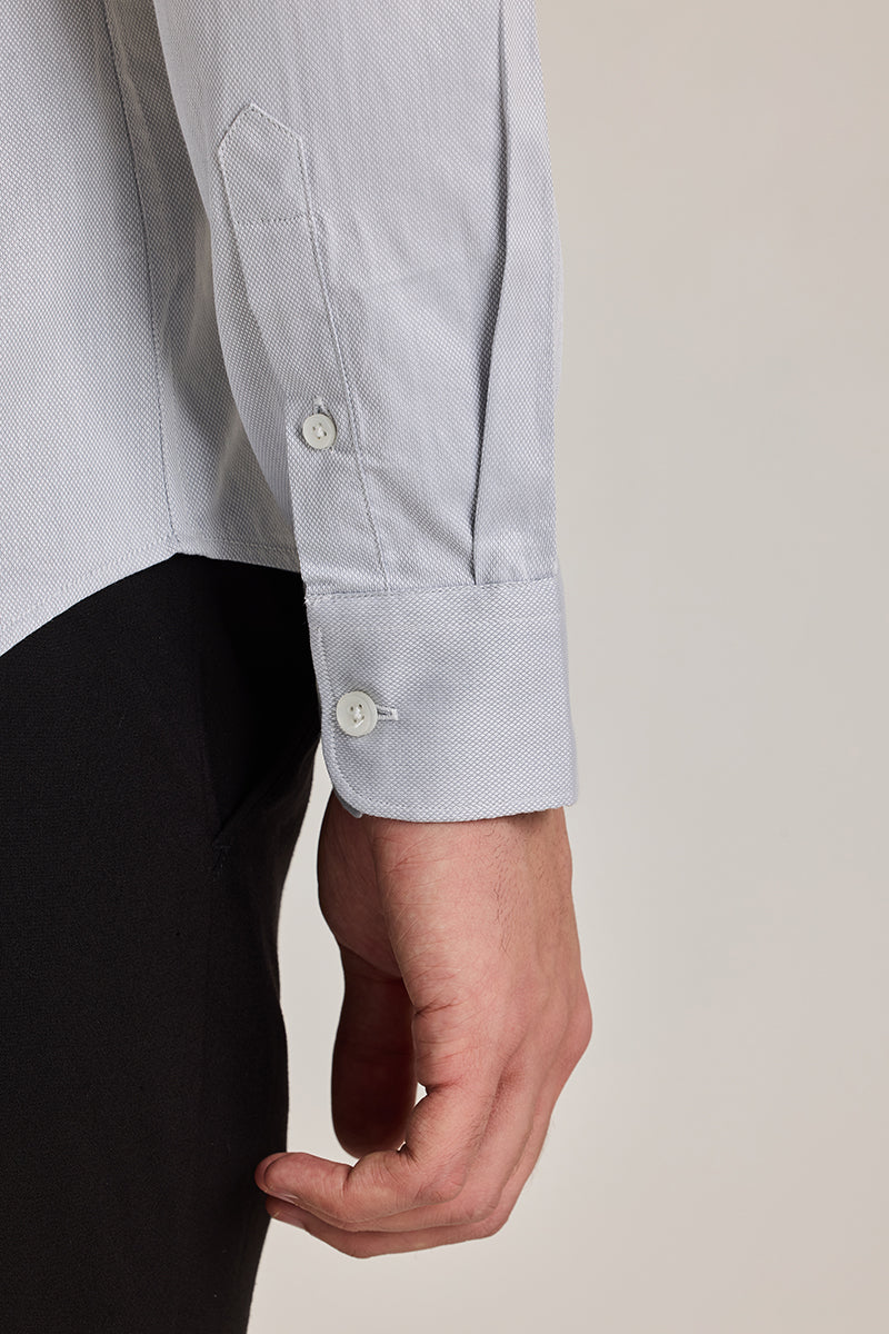 Light Grey Solid Slim Fit Shirt