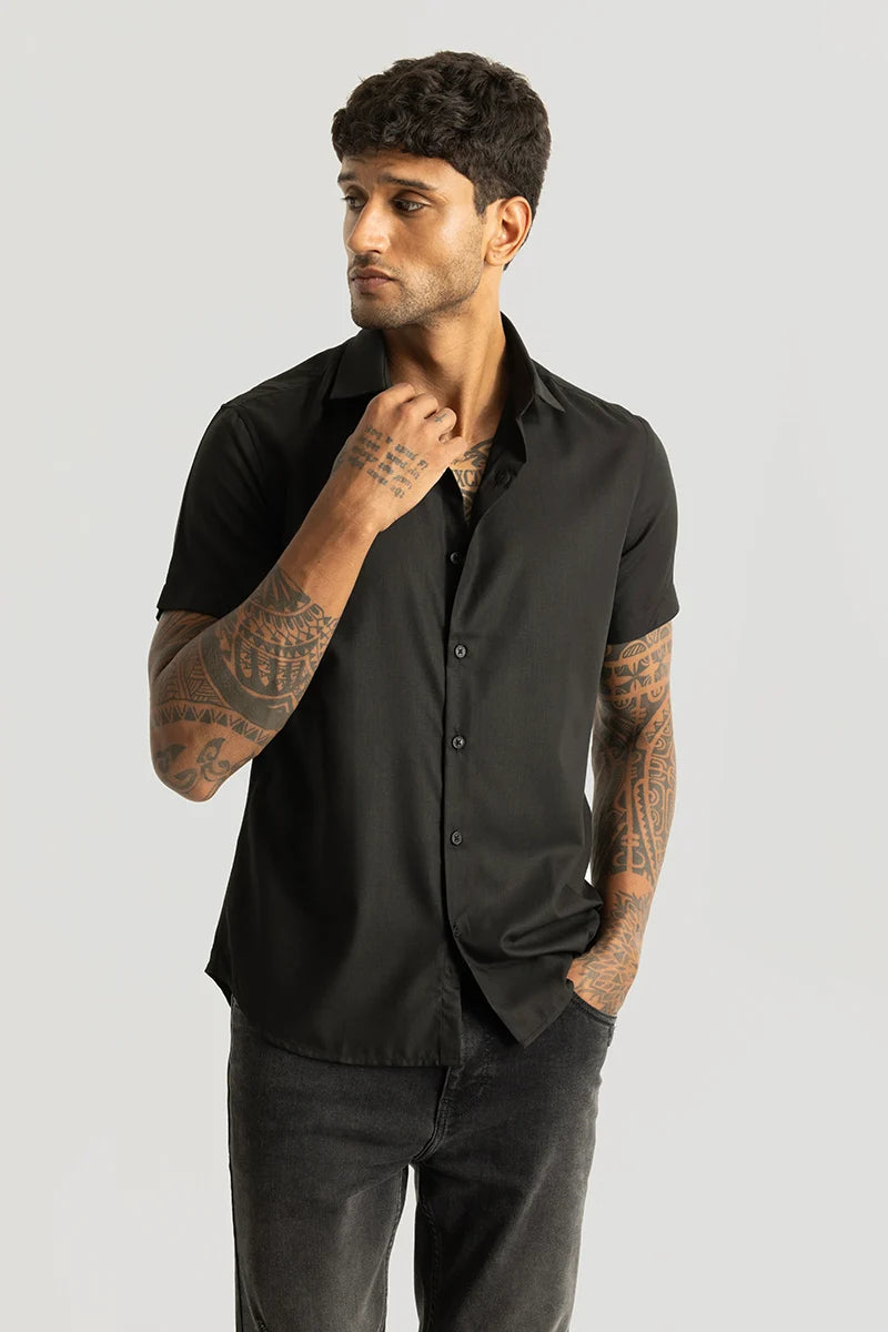 Rene Black Plain Shirt