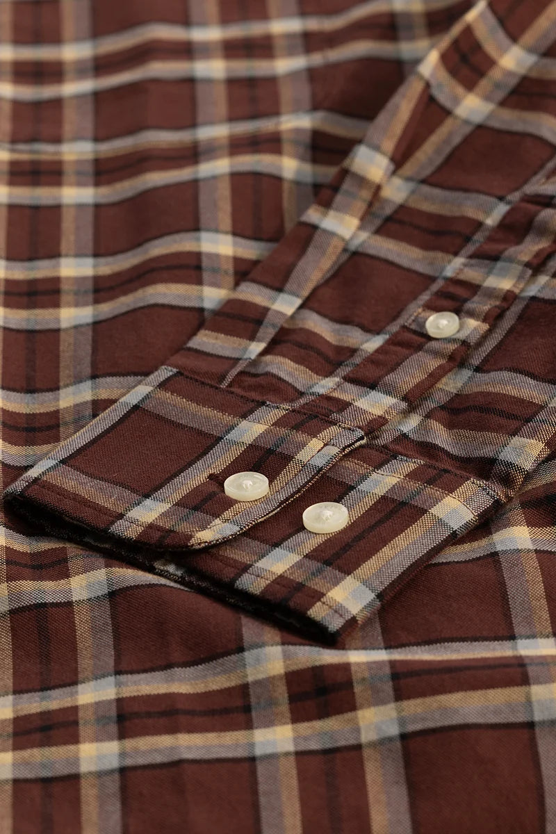 Brown Checks Oxford Shirt