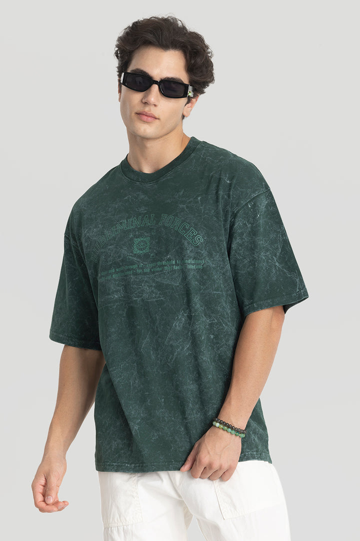 Subliminal Forces Green Oversized T-Shirt