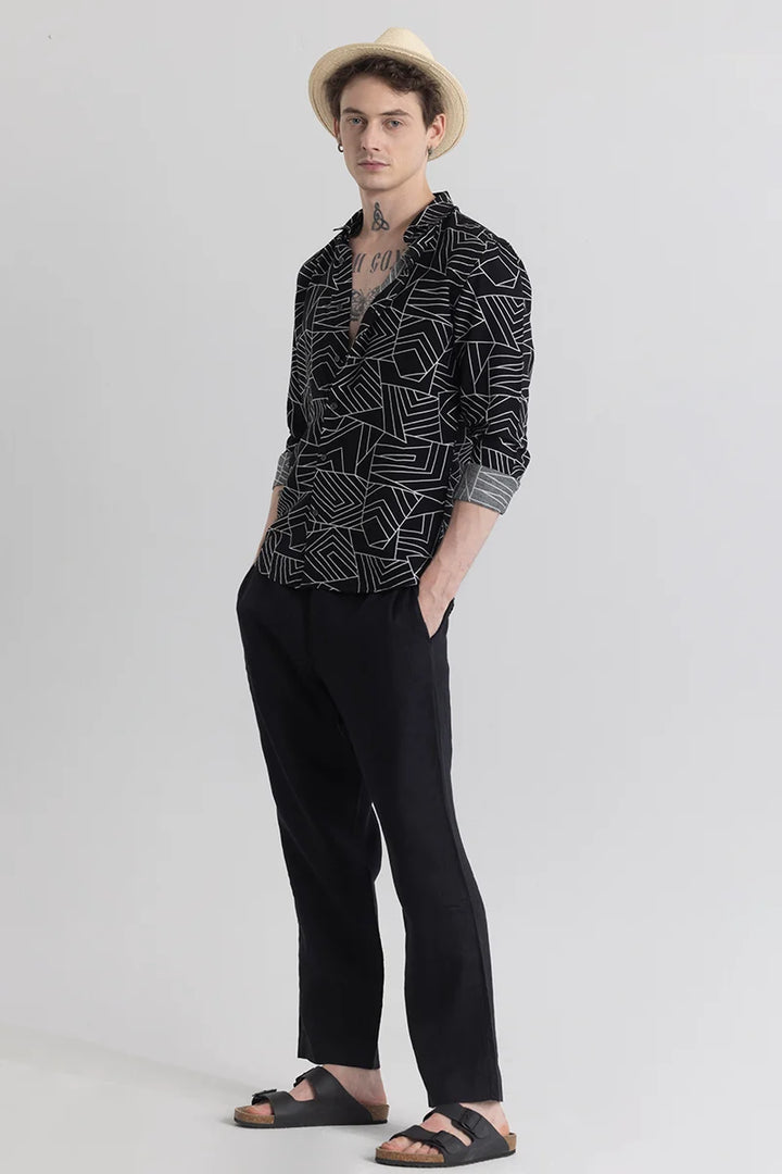 Geoshard Abstract Black Shirt