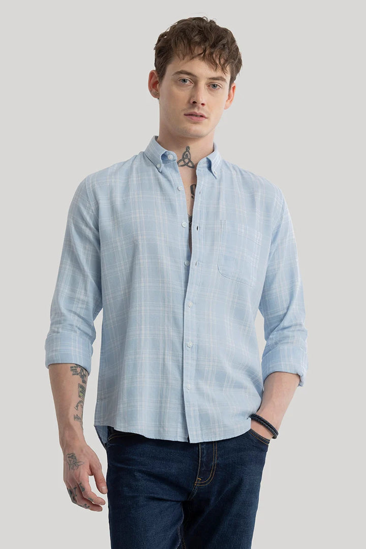 Einar Light Blue Checks Shirt