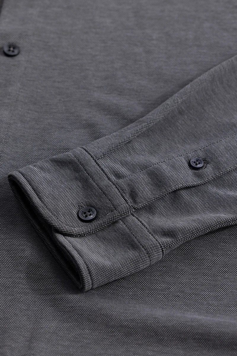 CollarEase Grey Plain Shirt