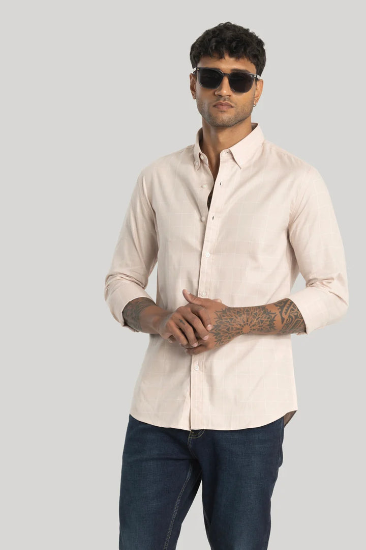 Giuliano Cream Checks Shirt