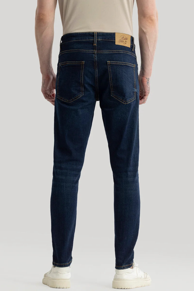 Phantom Navy Plain Skinny Fit Jeans