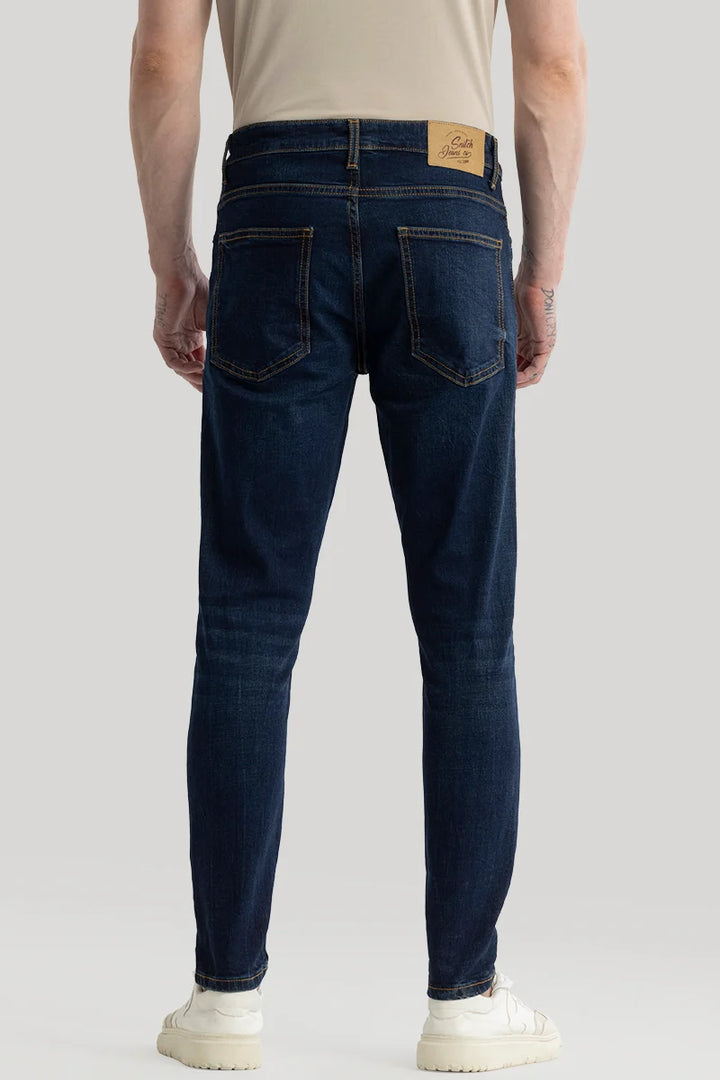 Phantom Navy Plain Skinny Fit Jeans