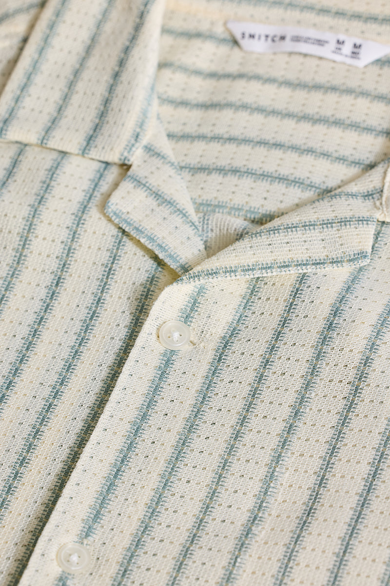 Light Blue Stripes Crochet Shirt