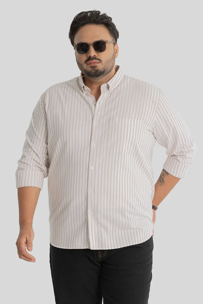 Fortunato Peach Stripes Plus Size Shirt