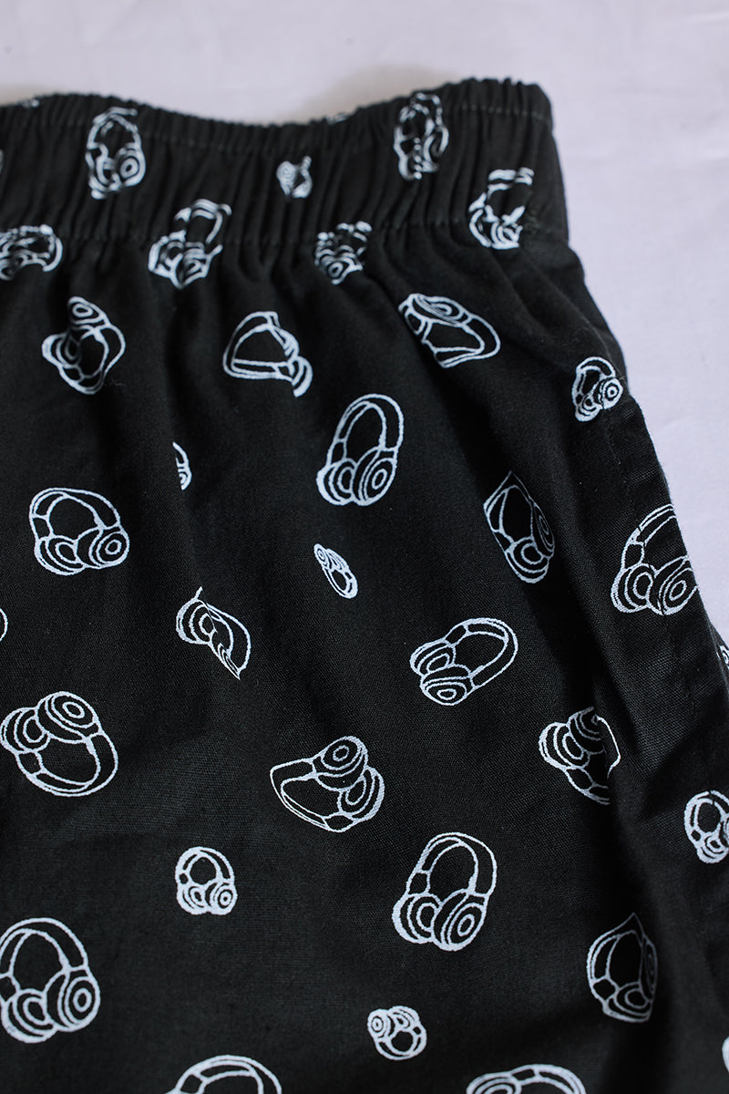 Black Printed Boxer