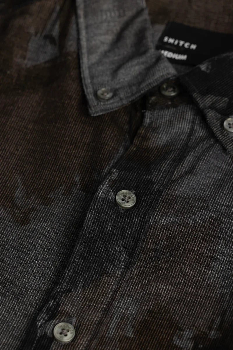 Cesare Grey Abstract Corduroy Shirt