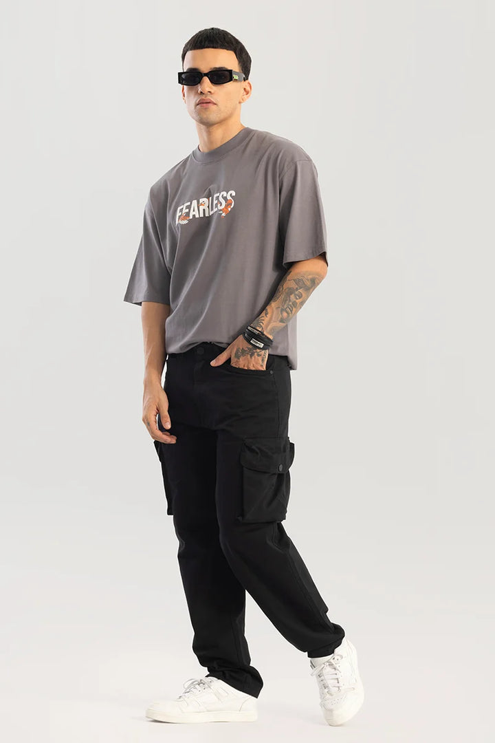 Zoe Black Loose Fit Cargo Pants