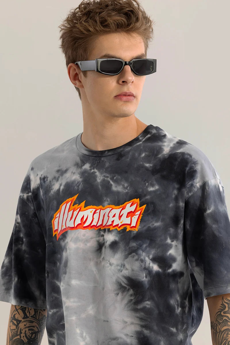 Buy Snitch IllumaWave Grey Oversized T-Shirt online | – SNITCH