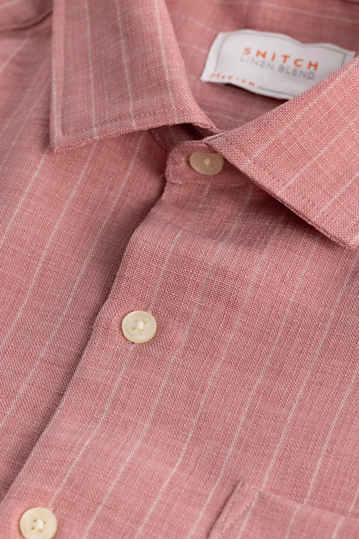 Linen Line Peach Stripe Shirt