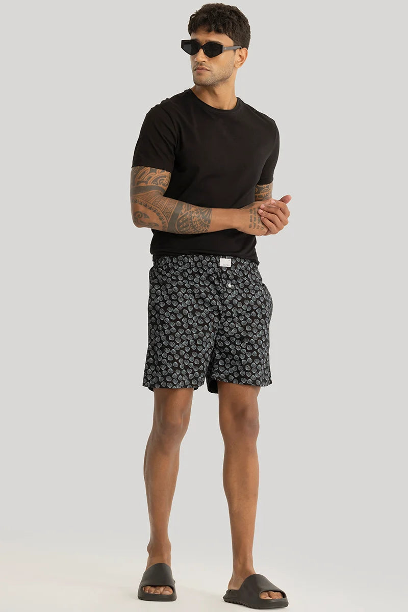 Nico Black Printed Boxers