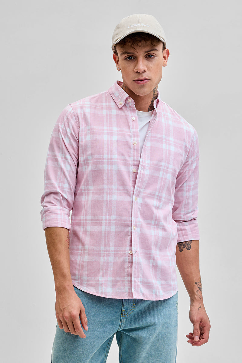 Light Pink Checks Oxford Shirt