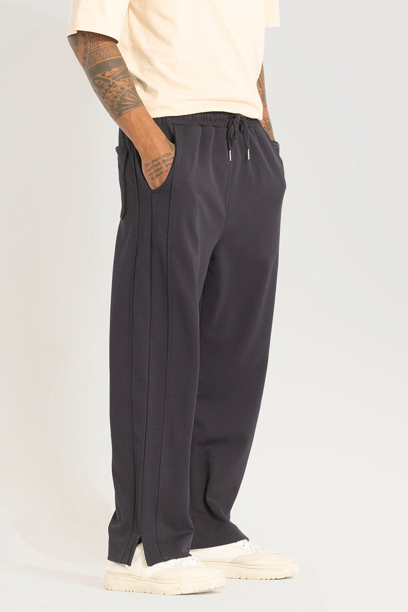 Navy Slit Ankle Pants