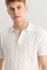 Baldassare White Knitted Polo T-Shirt