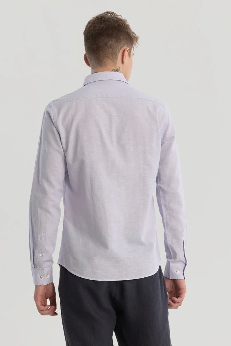 Lavender Plain Linen Blend Shirt