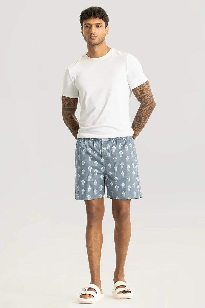 Cactus Grey Printed Boxers