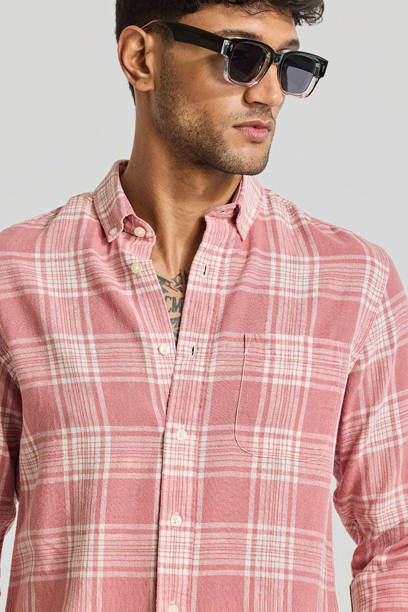 Red Checks Linen Shirt