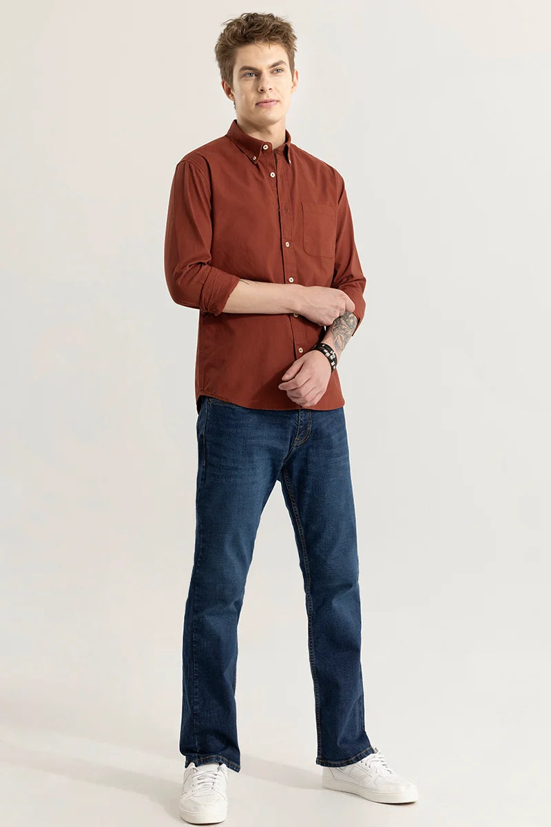 Shirtolo Plain Syrup Brown Shirt