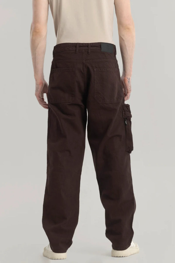 Pockeflex Brown Baggy Cargo Jeans